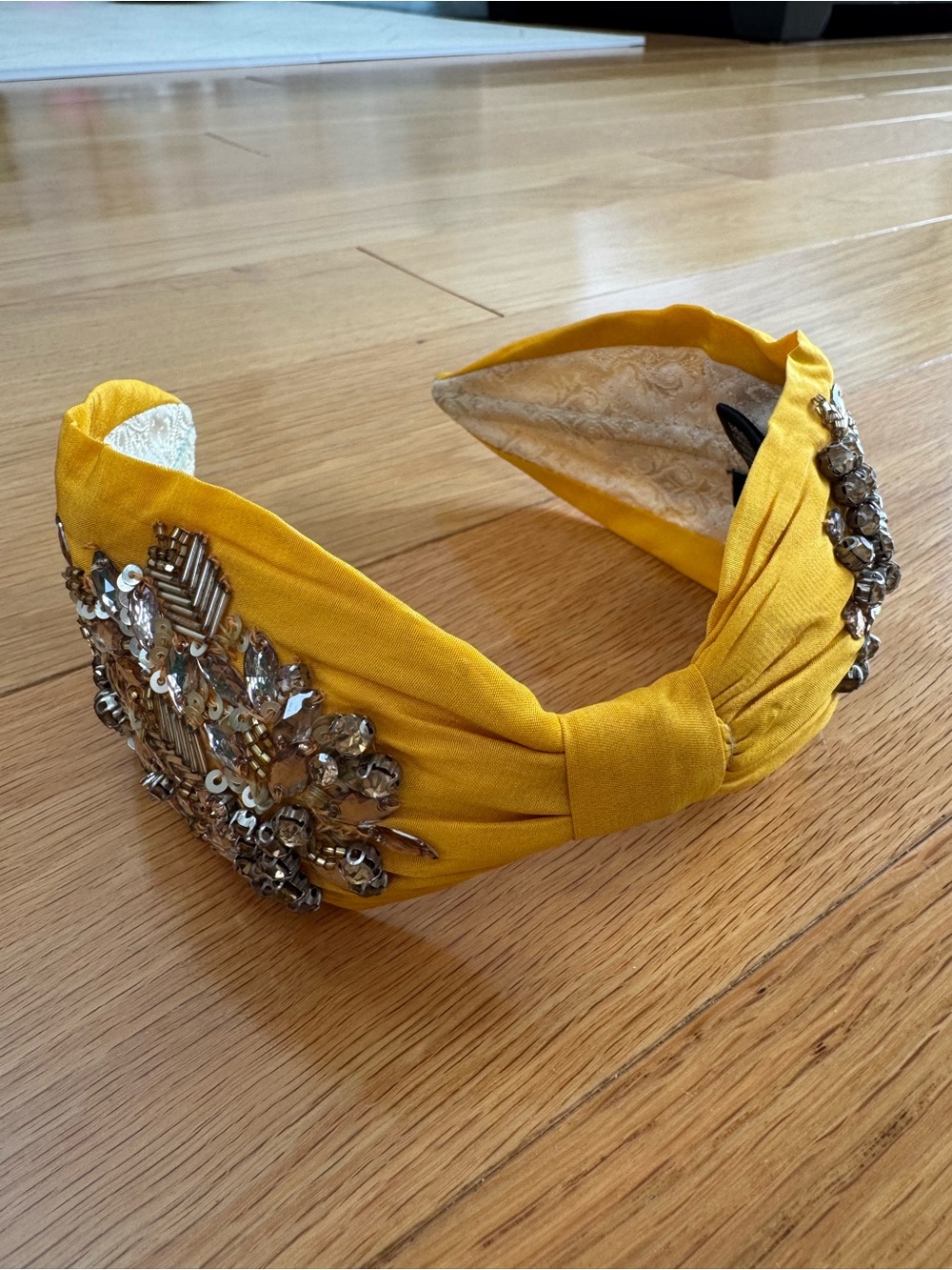 Namjosh Embellished Yellow Padded Headband